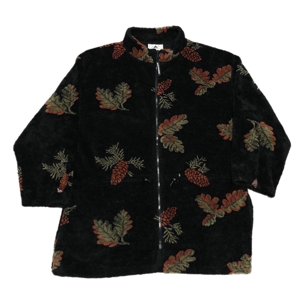 COPY - 90s Pine Cone Nature Black Mountain Fleece